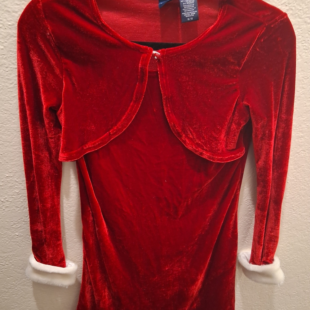 Basic Editions Red Velvet Dress - Picture 10 of 10